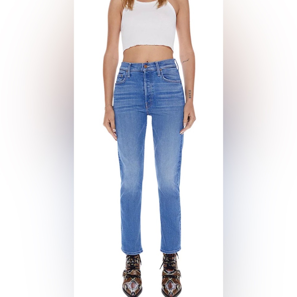 MOTHER Women's Straight Leg Jeans in Light Blue “Layover” Wash